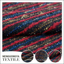 Logotipo personalizado Atacado Confortável chenille listrado tecido de tweed